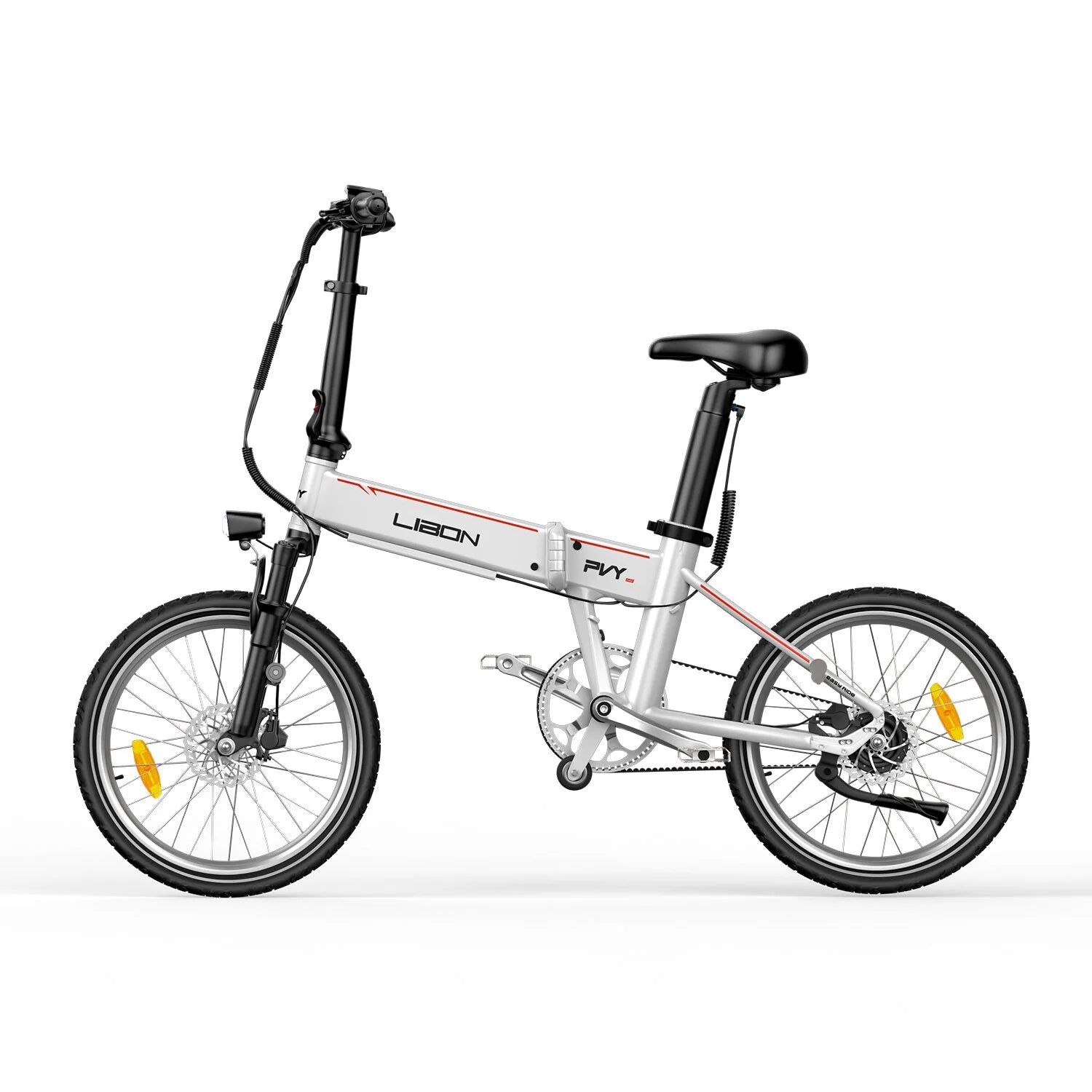 Vélo Électrique PVY Libon 20.4AH - Moteur 500W Double Batterie 36V10.4AH+36V10AH Freins à Disque Hydrauliques Autonomie 260KM - Blanc
