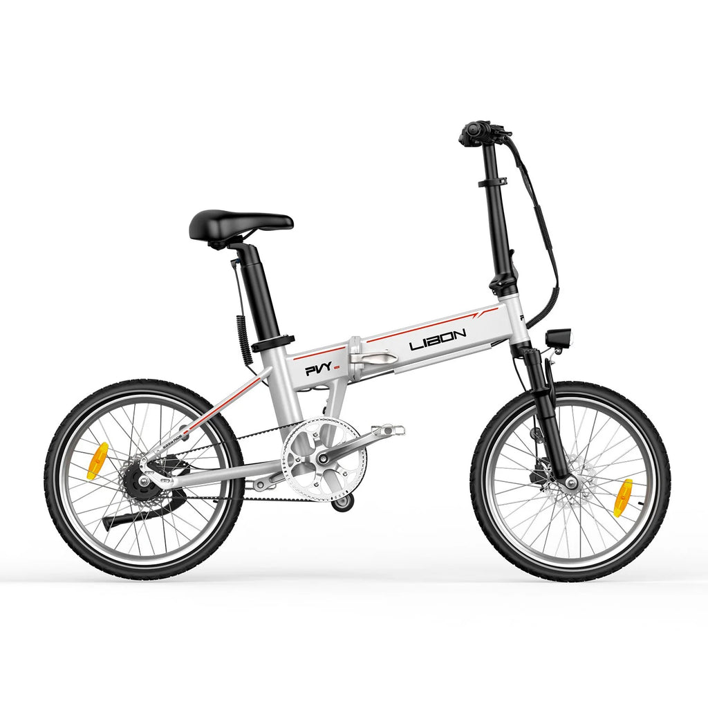 Vélo Électrique PVY Libon 20.4AH - Moteur 500W Double Batterie 36V10.4AH+36V10AH Freins à Disque Hydrauliques Autonomie 260KM - Blanc