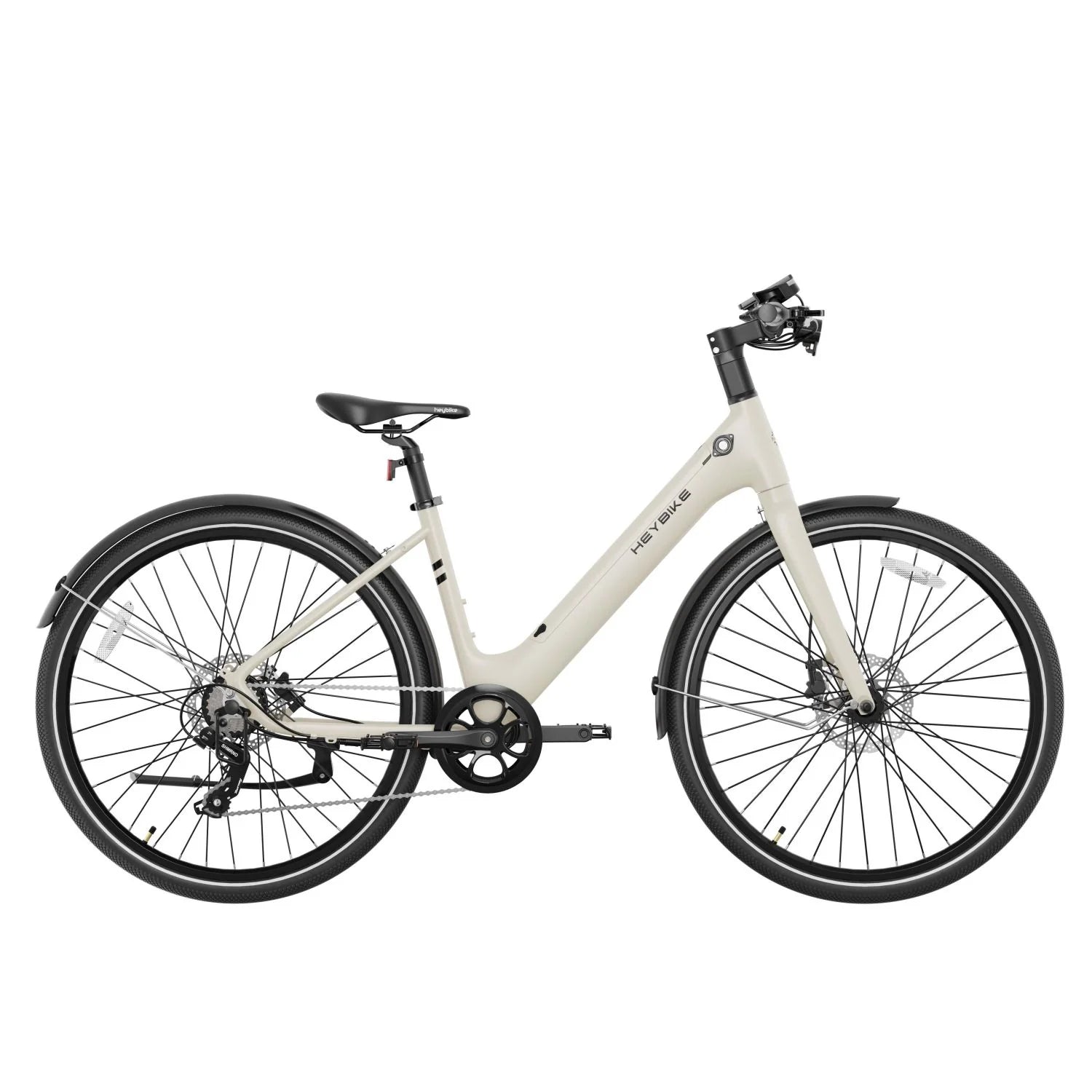 Vélo Électrique Heybike EC1 ST - Moteur 250W Batterie 36V10Ah Assisté Autonomie 100KM Freins à Disque Hydrauliques - Beurre Blanc