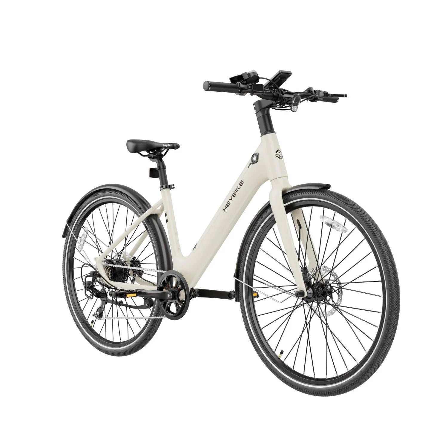 Vélo Électrique Heybike EC1 ST - Moteur 250W Batterie 36V10Ah Assisté Autonomie 100KM Freins à Disque Hydrauliques - Beurre Blanc