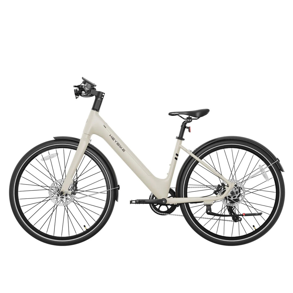 Vélo Électrique Heybike EC1 ST - Moteur 250W Batterie 36V10Ah Assisté Autonomie 100KM Freins à Disque Hydrauliques - Beurre Blanc