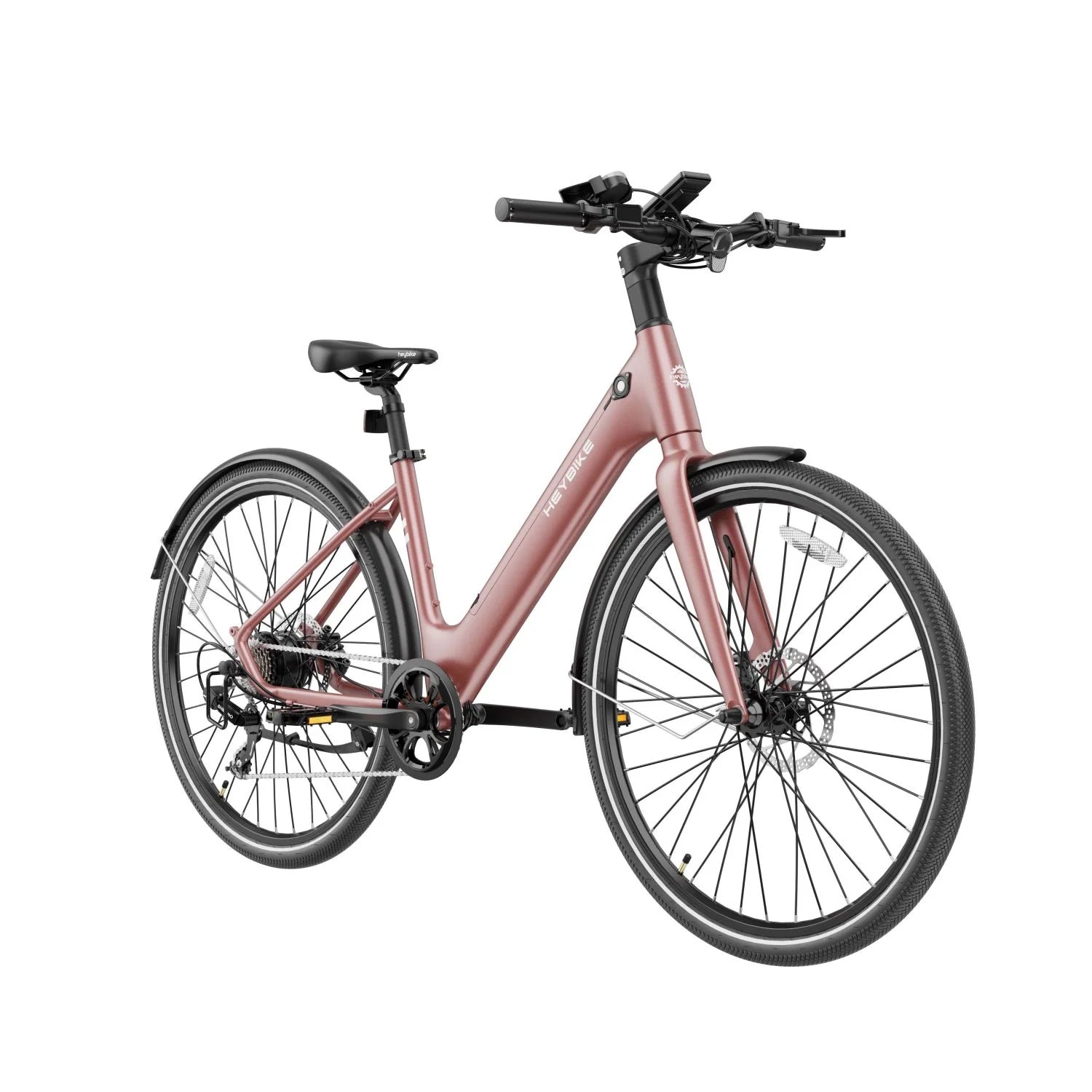 Vélo Électrique Heybike EC1 ST - Moteur 250W Batterie 36V10Ah Assisté Autonomie 100KM Freins à Disque Hydrauliques - Rose Clair