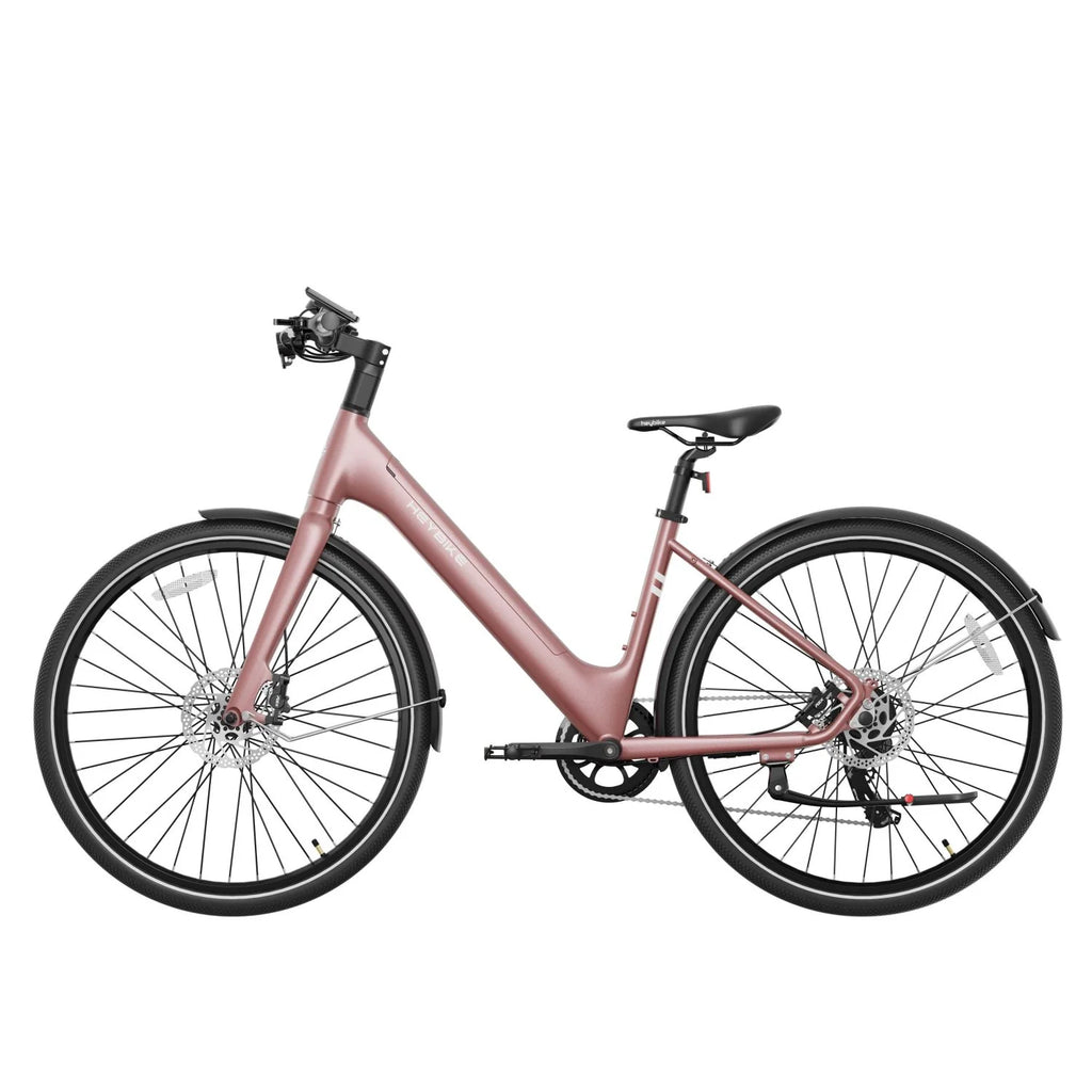 Vélo Électrique Heybike EC1 ST - Moteur 250W Batterie 36V10Ah Assisté Autonomie 100KM Freins à Disque Hydrauliques - Rose Clair