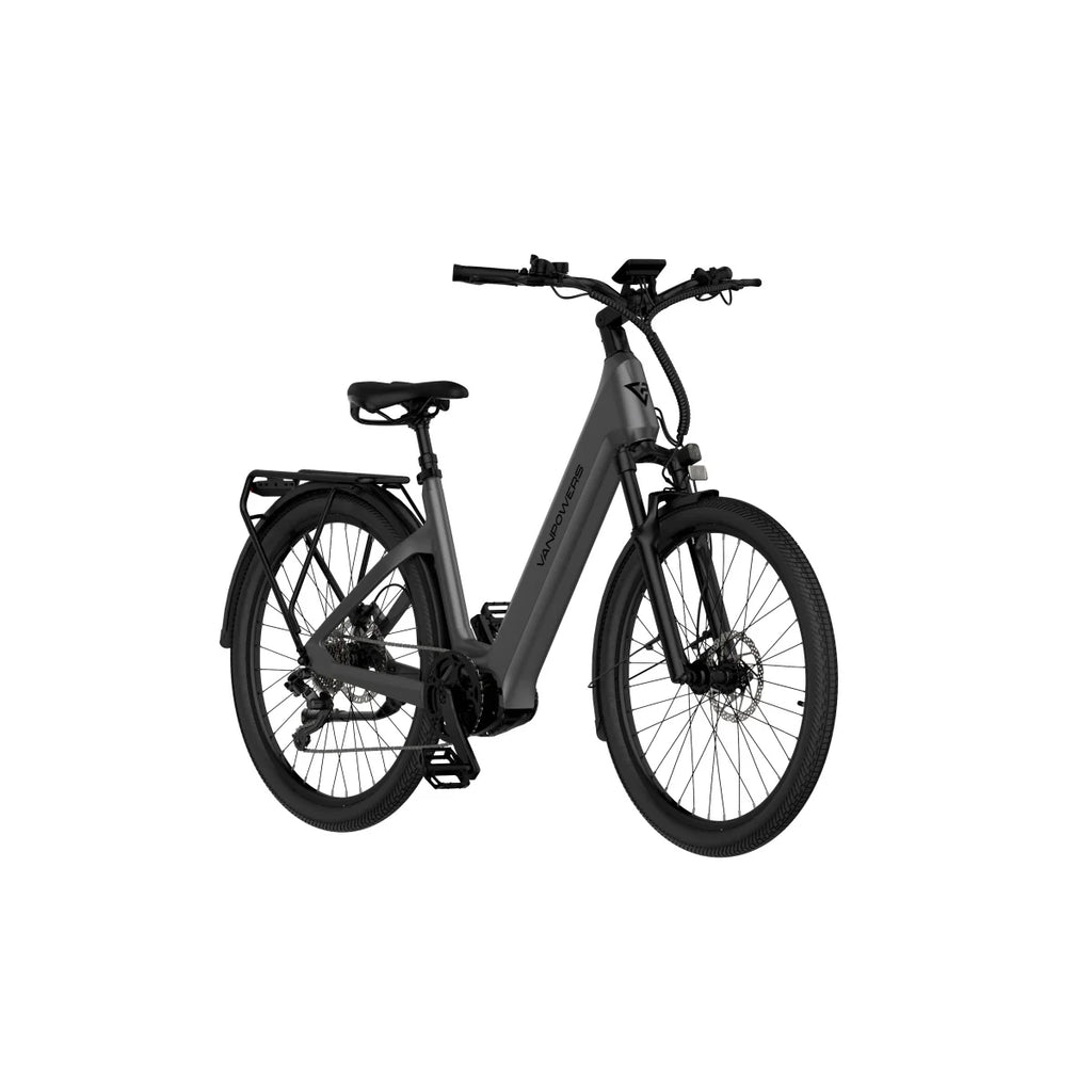 Vélo Électrique Vanpowers Urbangide Ultra S - Moteur 500W Batterie 48V14.4AH Assisté Autonomie110KM Freins à Disque Hydrauliques - Gris