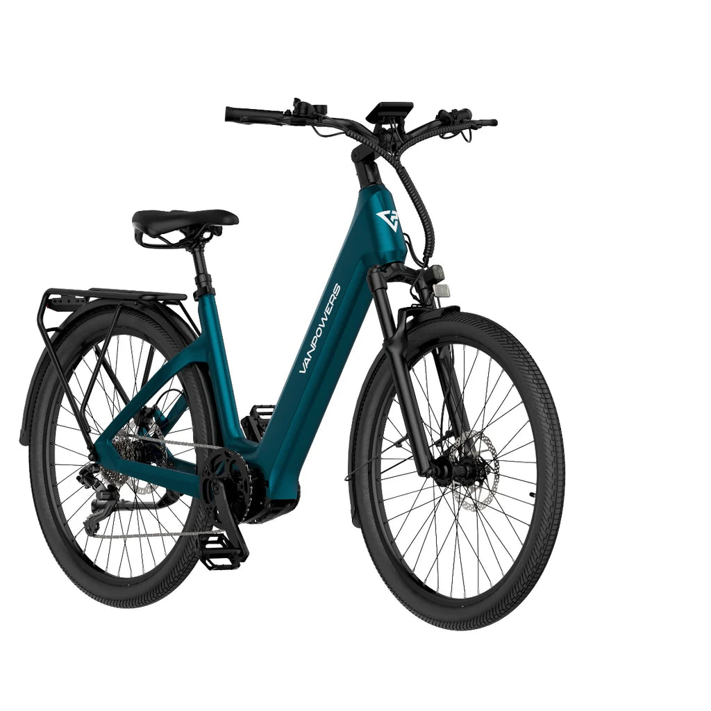 Vélo Électrique Vanpowers Urbangide Ultra L - Moteur 500W Batterie 48V14.4AH Assisté Autonomie110KM Freins à Disque Hydrauliques - Bleu