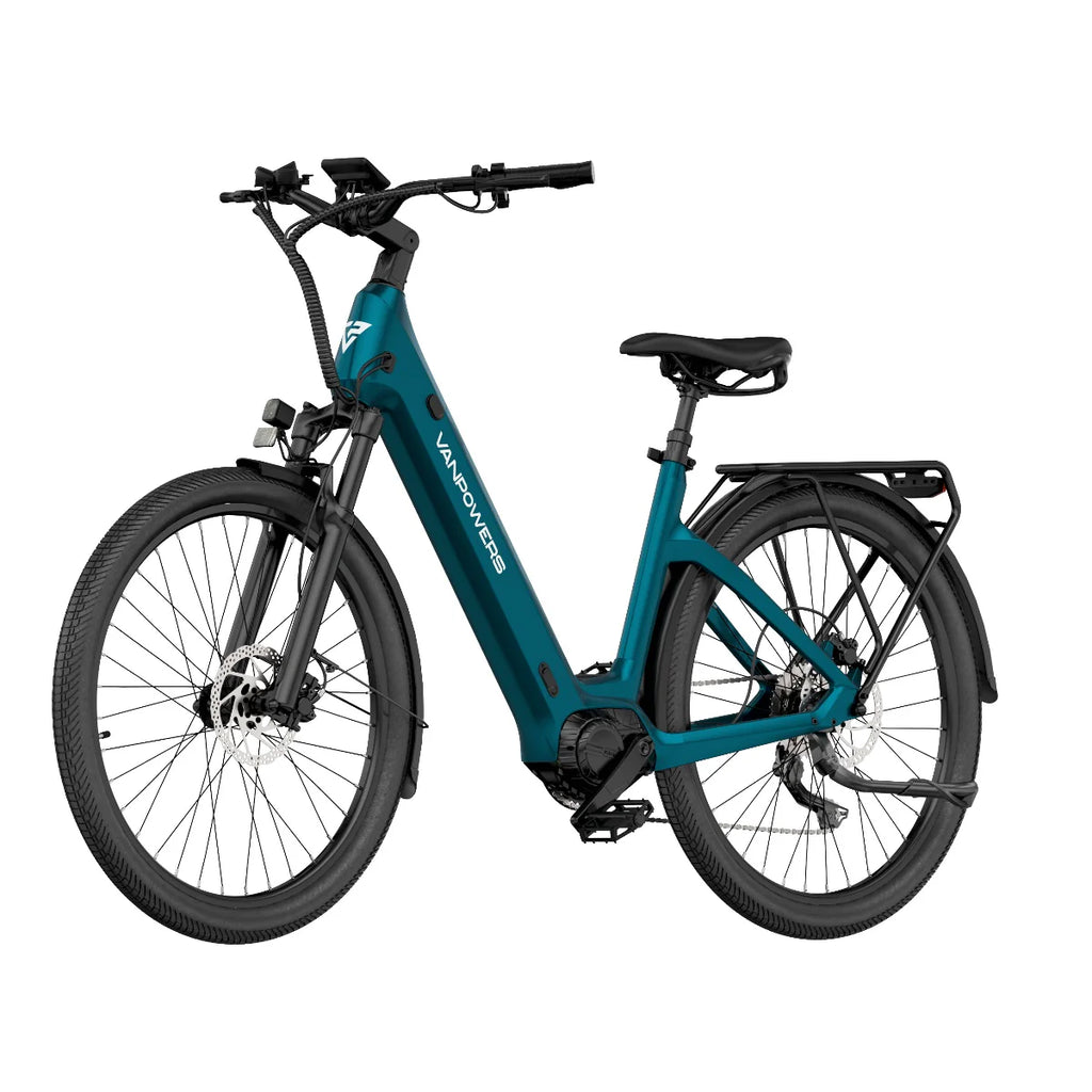 Vélo Électrique Vanpowers Urbangide Ultra L - Moteur 500W Batterie 48V14.4AH Assisté Autonomie110KM Freins à Disque Hydrauliques - Bleu