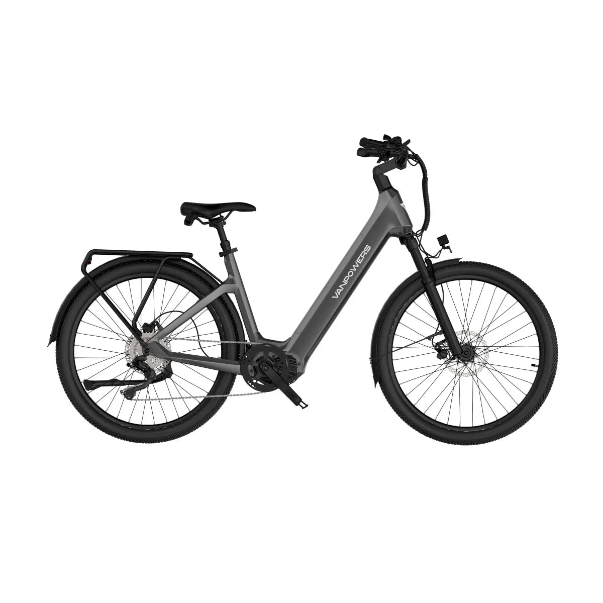 Vélo Électrique Vanpowers Urbangide Ultra L - Moteur 500W Batterie 48V14.4AH Assisté Autonomie110KM Freins à Disque Hydrauliques - Gris