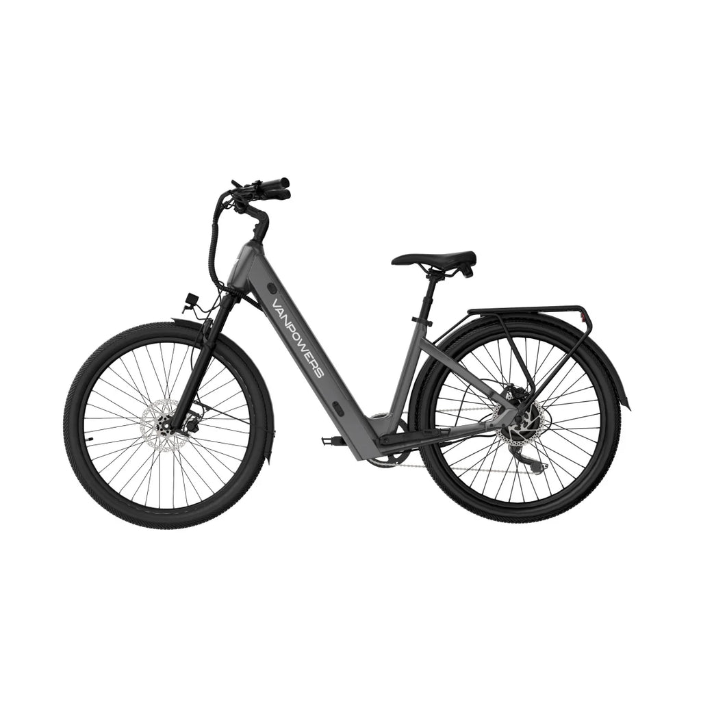 Vélo Électrique Vanpowers Urbangide Ultra L - Moteur 500W Batterie 48V14.4AH Assisté Autonomie110KM Freins à Disque Hydrauliques - Gris