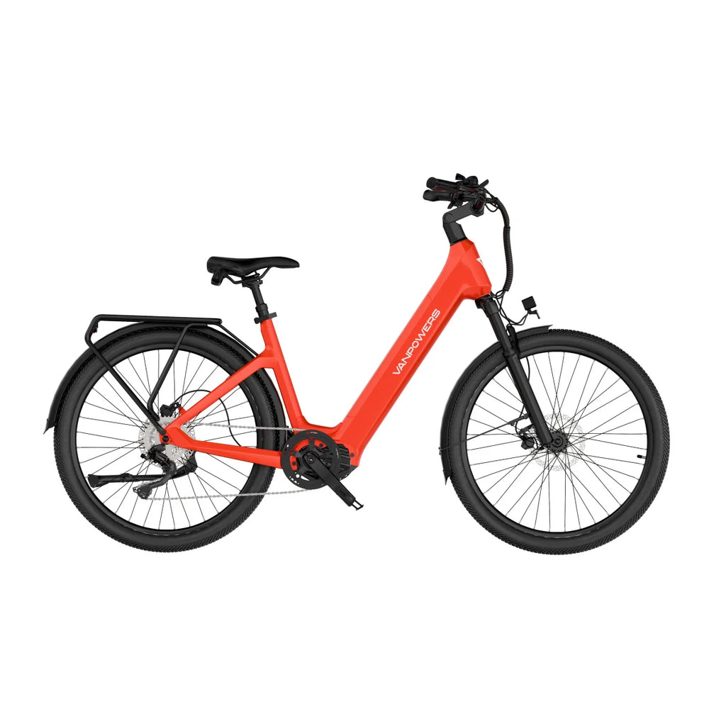 Vélo Électrique Vanpowers Urbangide Ultra L - Moteur 500W Batterie 48V14.4AH Assisté Autonomie110KM Freins à Disque Hydrauliques - Rouge