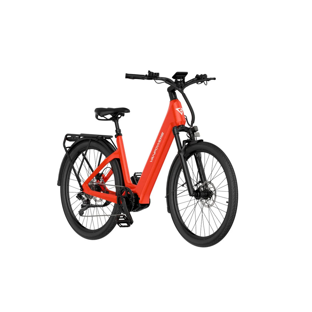 Vélo Électrique Vanpowers Urbangide Ultra L - Moteur 500W Batterie 48V14.4AH Assisté Autonomie110KM Freins à Disque Hydrauliques - Rouge