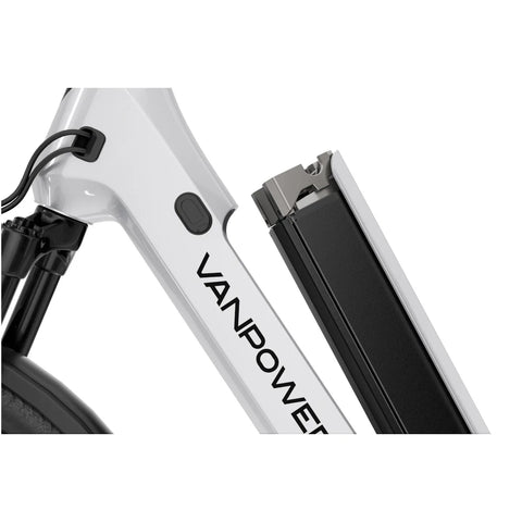 Vélo Électrique Vanpowers Urbangide Ultra L - Moteur 500W Batterie 48V14.4AH Assisté Autonomie110KM Freins à Disque Hydrauliques - Perle Blanc