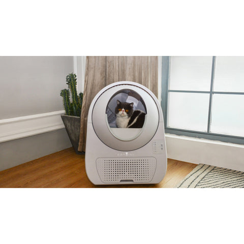 Bac à litière pour chat Catlink Young - capacité de 57L capacité des toilettes 13L durée 14 jours pas de connexion wifi - Blanc