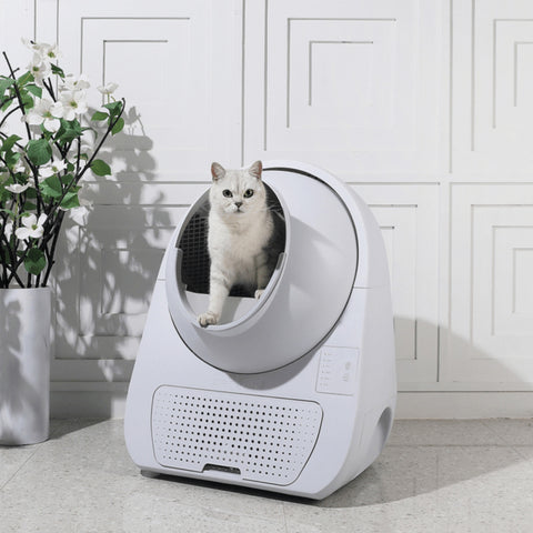 Bac à litière pour chat Catlink Young - capacité de 57L capacité des toilettes 13L durée 14 jours pas de connexion wifi - Blanc
