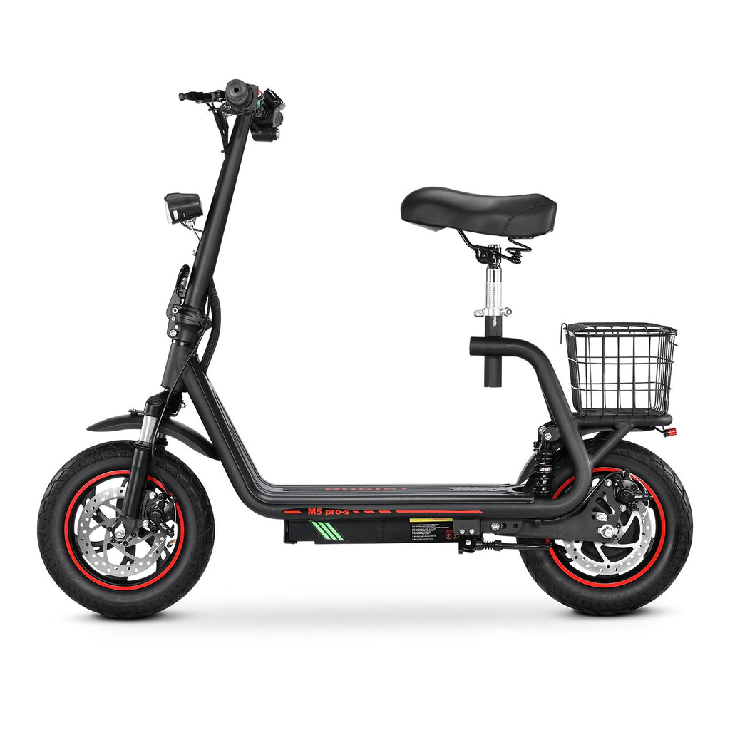 Trottinette Électrique BOGIST M5Pro-S - Moteur 500W Batterie 48V 13AH Autonomie 35KM Freins à Disque - Noir Rouge