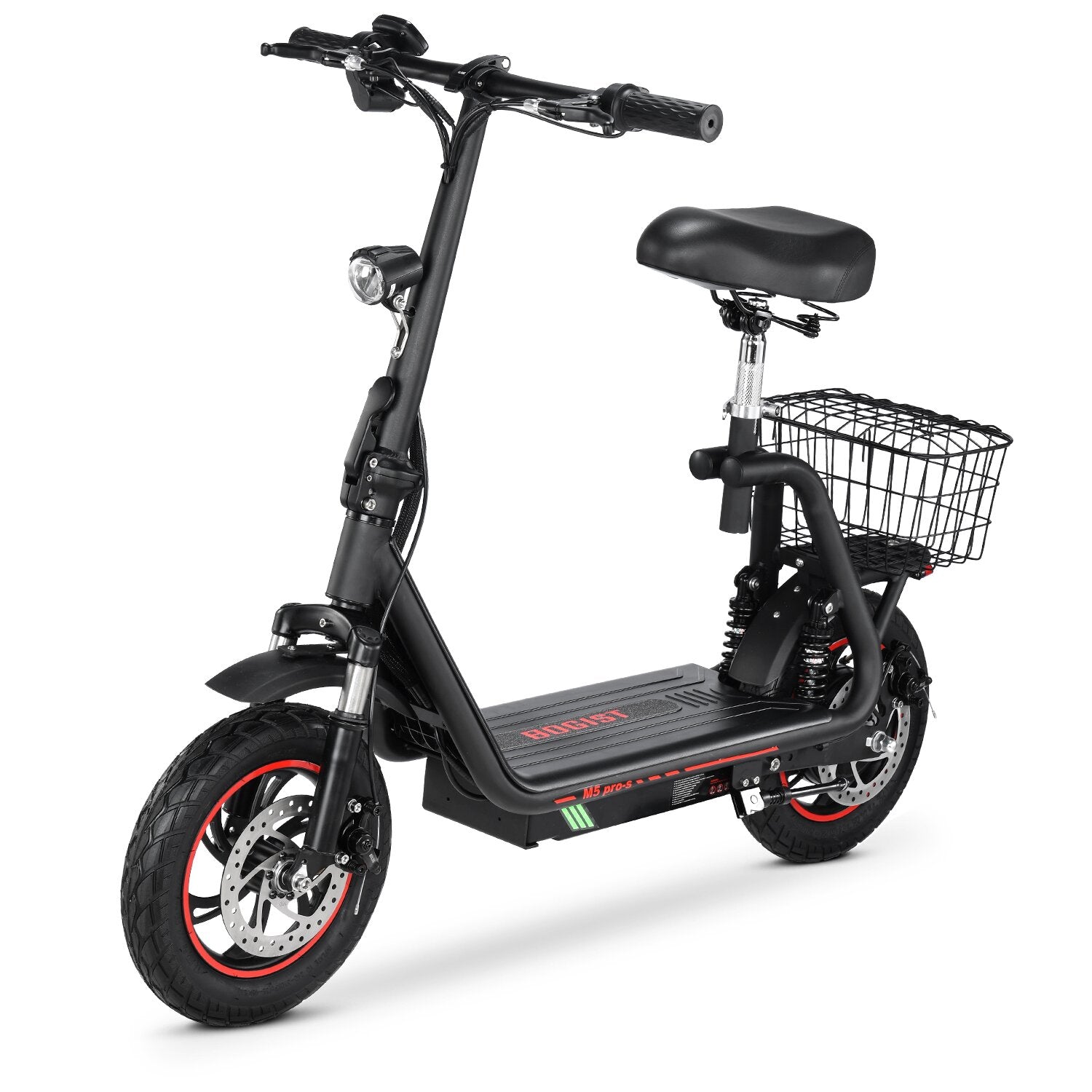 Trottinette Électrique BOGIST M5Pro-S - Moteur 500W Batterie 48V 13AH Autonomie 35KM Freins à Disque - Noir Rouge
