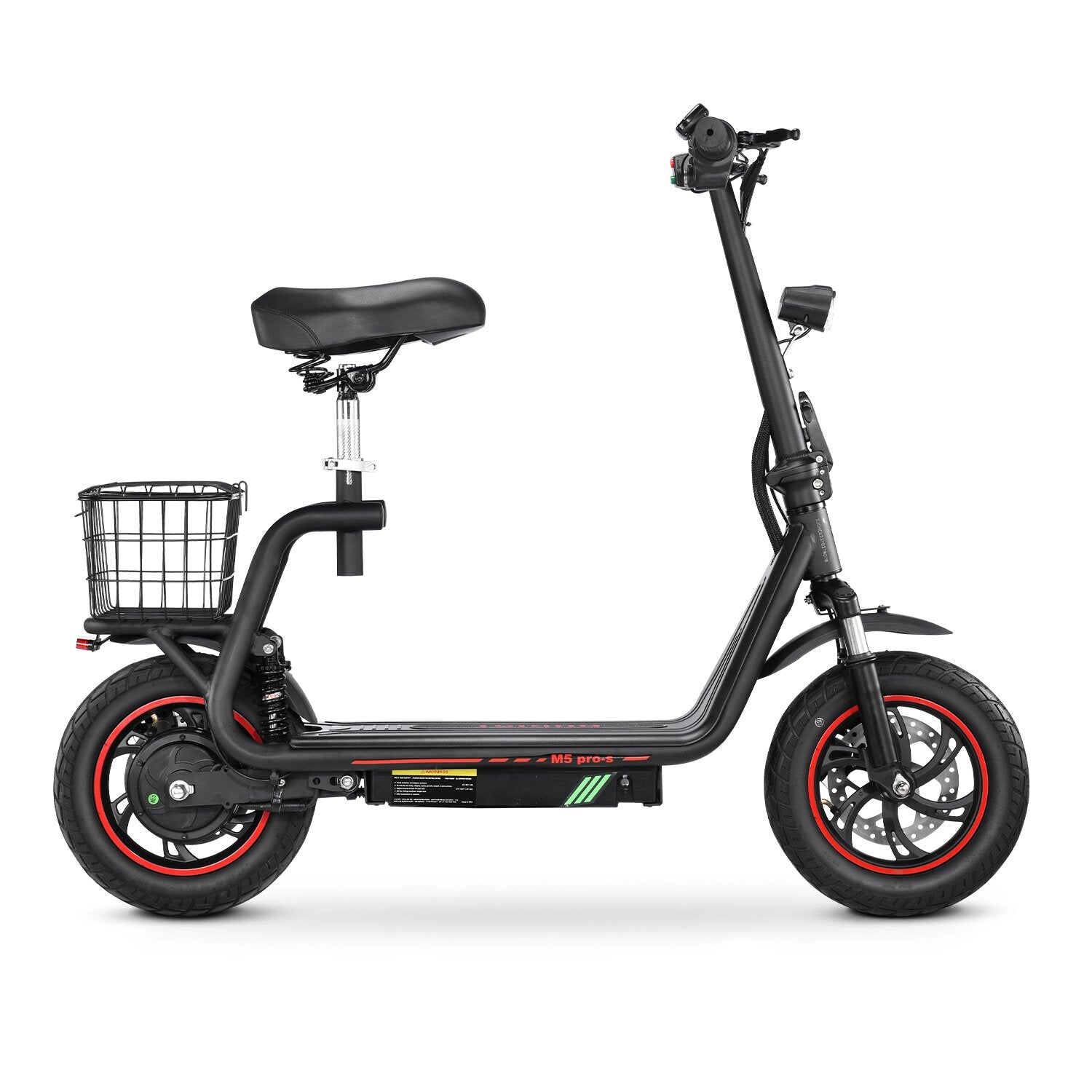 Trottinette Électrique BOGIST M5Pro-S - Moteur 500W Batterie 48V 13AH Autonomie 35KM Freins à Disque - Noir Rouge
