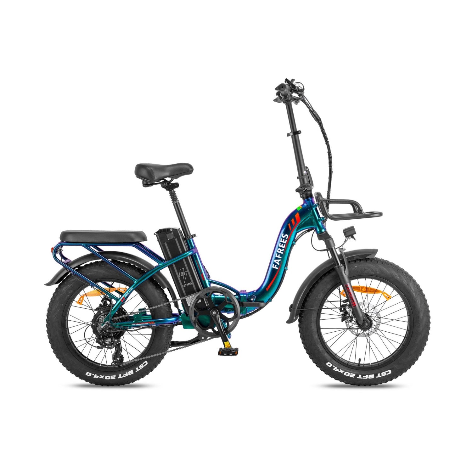 FAFREES F20 Max Vélo Électrique - Moteur 500W Batterie 48V 22.5AH Autonomie 110KM Freins à Disque - Vert Violet