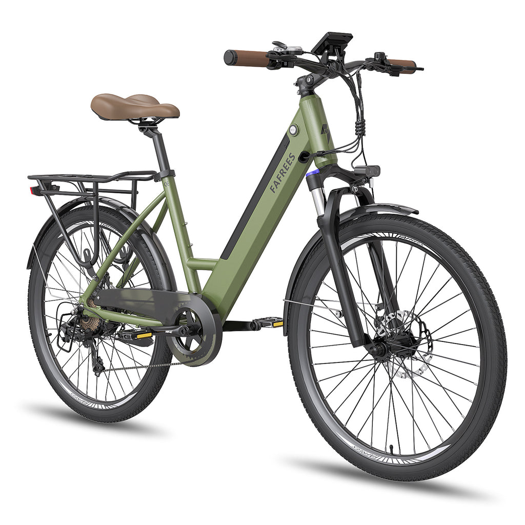 FAFREES F26 Pro 14.5AH Vélo Électrique - Moteur 250W Batterie 36V14.5AH Assisted Autonomie 110KM Frein à Disque Mécanique - Vert Foncé