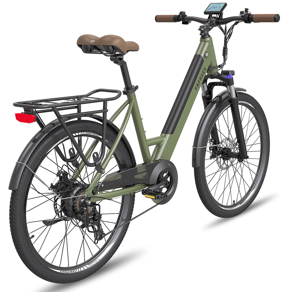 FAFREES F26 Pro 14.5AH Vélo Électrique - Moteur 250W Batterie 36V14.5AH Assisted Autonomie 110KM Frein à Disque Mécanique - Vert Foncé