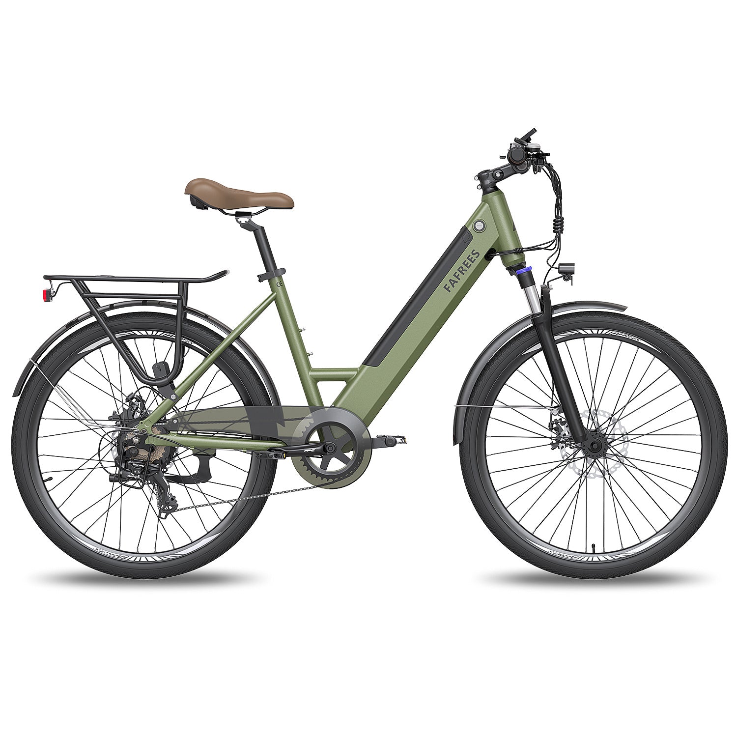 FAFREES F26 Pro 14.5AH Vélo Électrique - Moteur 250W Batterie 36V14.5AH Assisted Autonomie 110KM Frein à Disque Mécanique - Vert Foncé