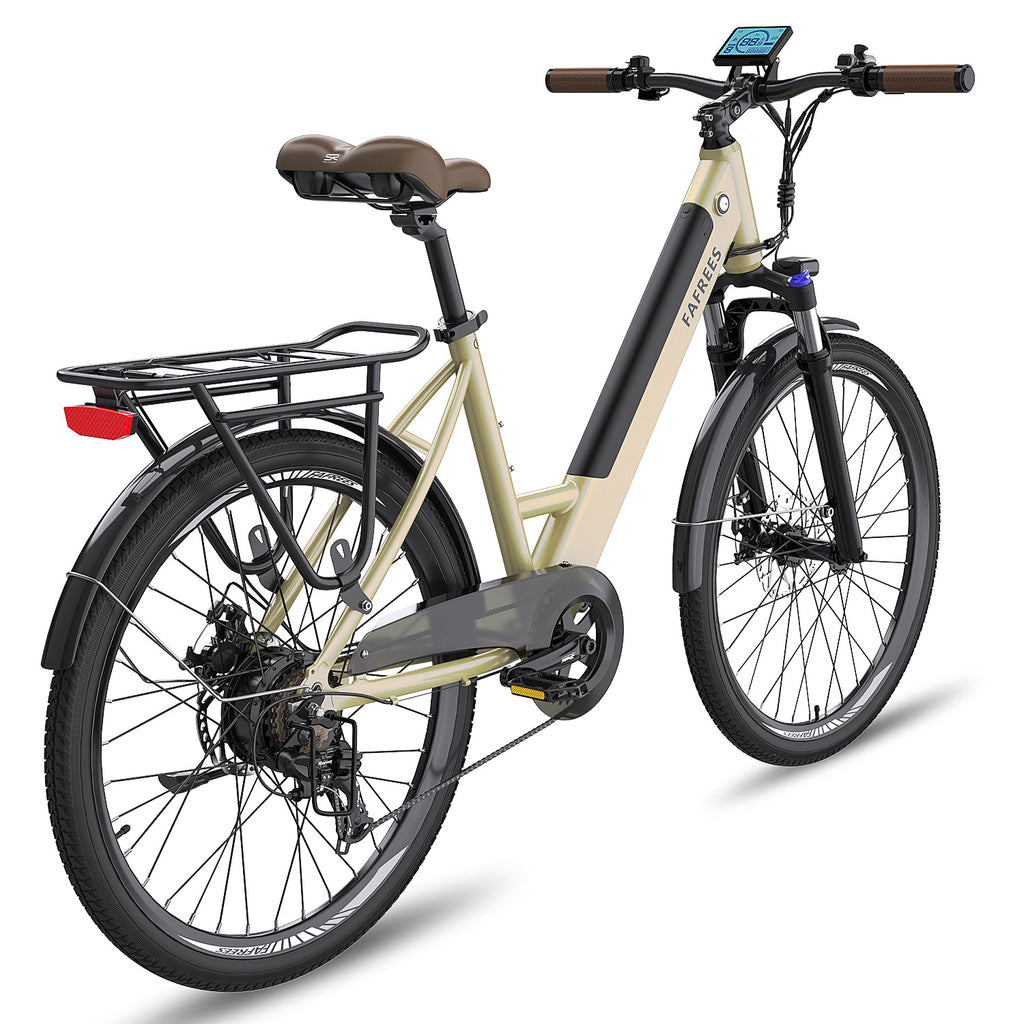 FAFREES F26 Pro 14.5AH Vélo Électrique - Moteur 250W Batterie 36V14.5AH Assisted Autonomie 110KM Frein à Disque Mécanique - Doré