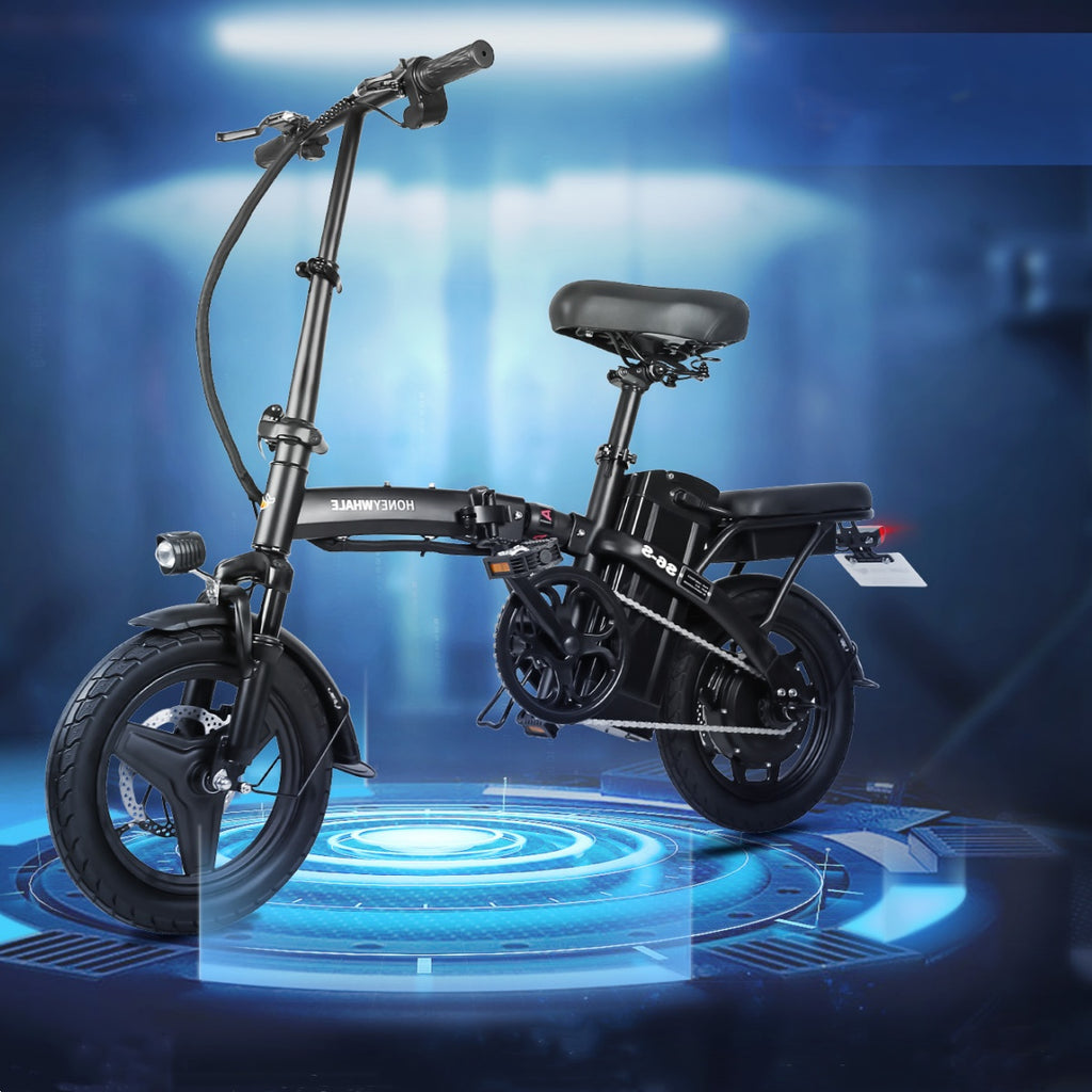 Vélo électrique Honey Whale S6-S - Moteur 350W Batterie 48V10.4AH Autonomie 40KM Freins à Disque - Noir