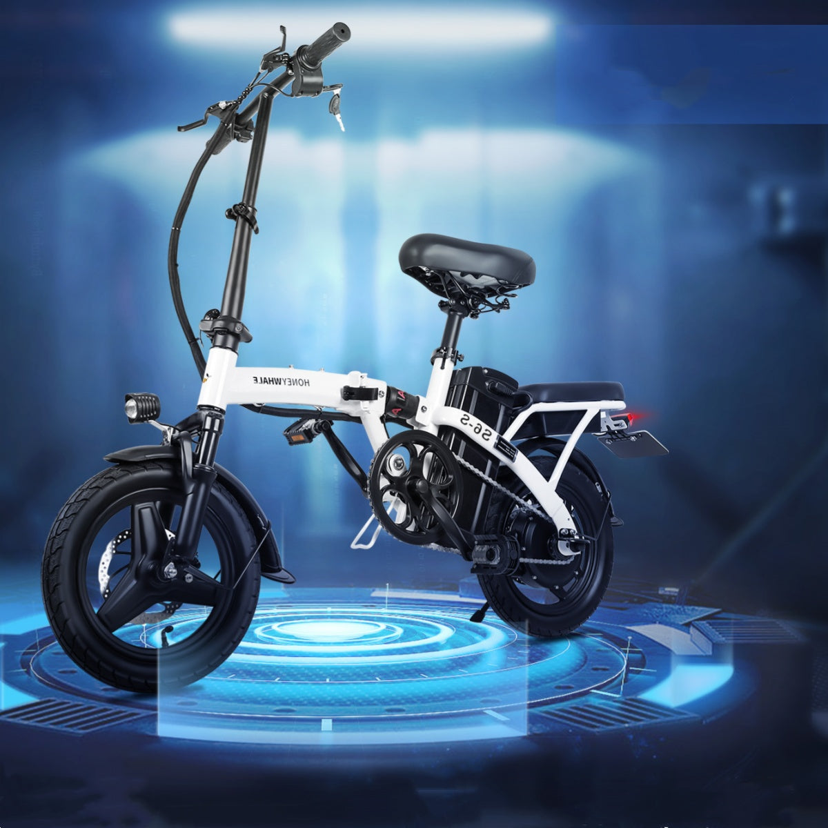 Vélo électrique Honey Whale S6-S - Moteur 350W Batterie 48V10.4AH Autonomie 40KM Freins à Disque - Blanc