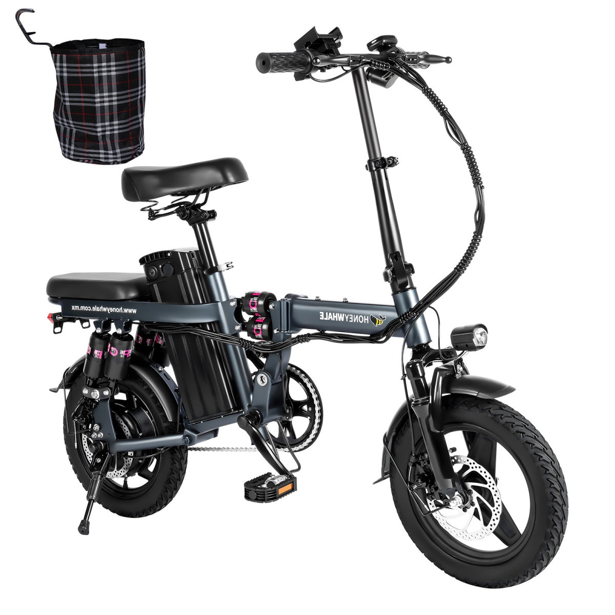Vélo électrique Honey Whale S6 Pro-S - Moteur 350W Batterie 48V15AH Autonomie 50KM Freins à Disque - Gris
