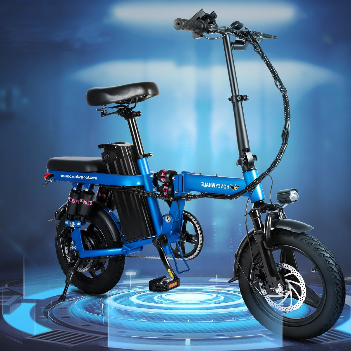 Vélo électrique Honey Whale S6 Pro-S - Moteur 350W Batterie 48V15AH Autonomie 50KM Freins à Disque - Bleu