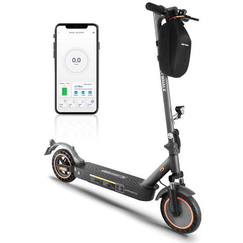 Trottinette électrique Honey Whale E9 MAX Avec Certification ABE - Moteur 450W Batterie 36V10AH Autonomie 40KM Freins à Disque Pliable - Noir