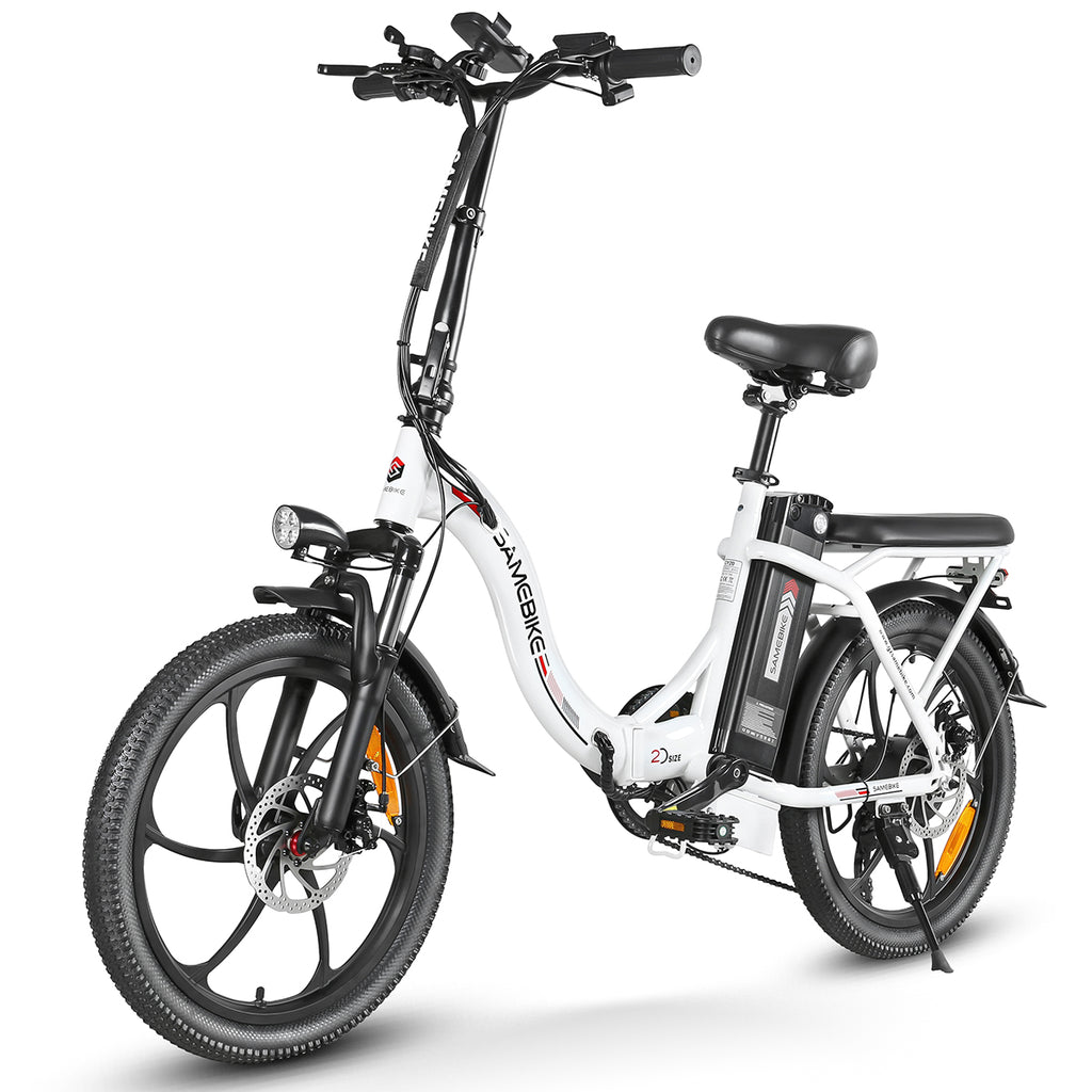 Vélo électrique SAMEBIKE CY20-IT - moteur 350W batterie 36V13AH autonomie 35KM freins à disque mécaniques - Blanc