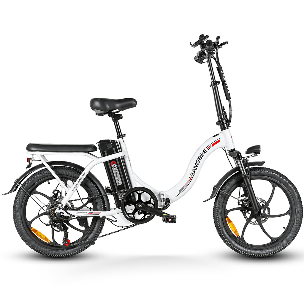Vélo électrique SAMEBIKE CY20-IT - moteur 350W batterie 36V13AH autonomie 35KM freins à disque mécaniques - Blanc