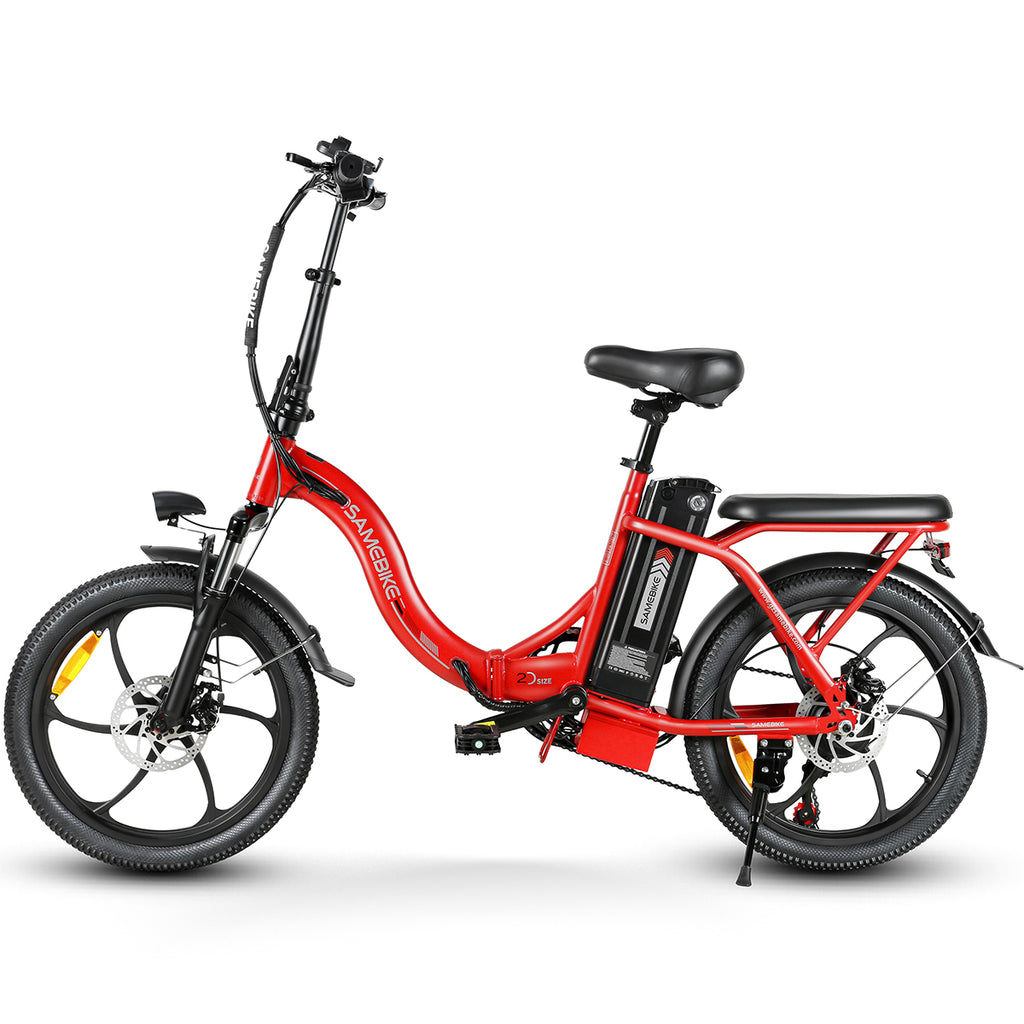 Vélo électrique SAMEBIKE CY20-IT - moteur 350W batterie 36V13AH autonomie 35KM freins à disque mécaniques - Rouge