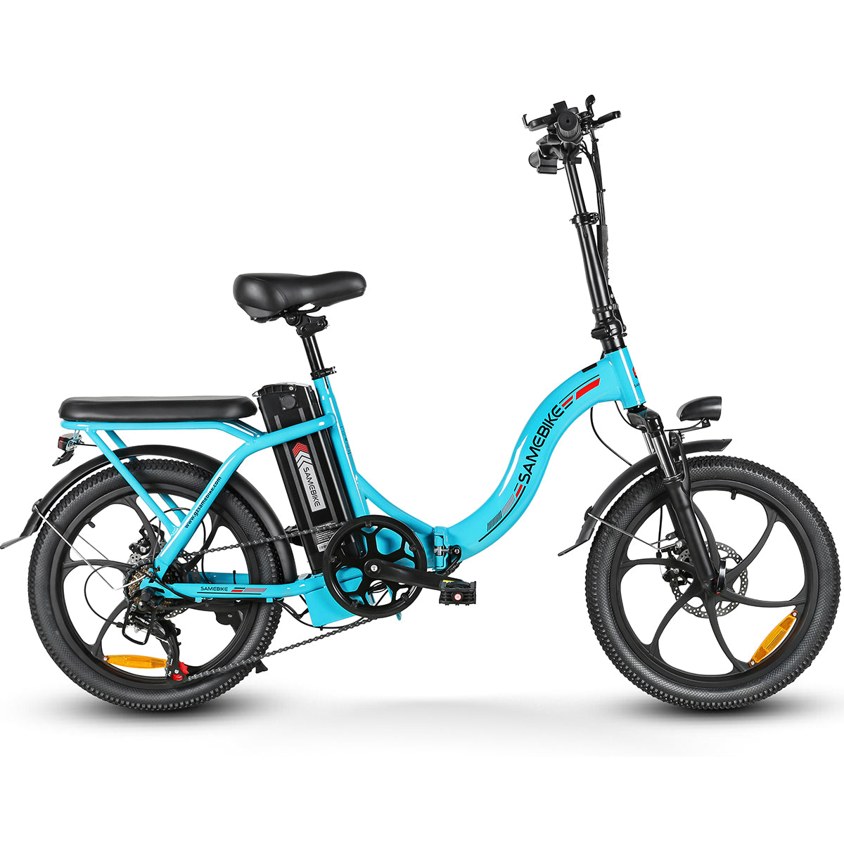 Vélo électrique SAMEBIKE CY20-IT - moteur 350W batterie 36V13AH autonomie 35KM freins à disque mécaniques - Bleu Lac