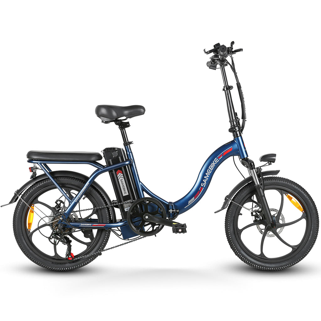 Vélo électrique SAMEBIKE CY20-IT - moteur 350W batterie 36V13AH autonomie 35KM freins à disque mécaniques - Bleu Lac