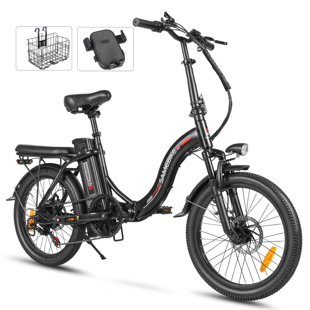 Vélo électrique SAMEBIKE CY20 FT - moteur 350W batterie 36V13AH  autonomie 35KM autonomie freins à disque mécaniques - Noir