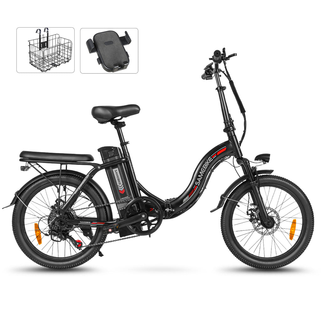 Vélo électrique SAMEBIKE CY20 FT - moteur 350W batterie 36V13AH  autonomie 35KM autonomie freins à disque mécaniques - Noir