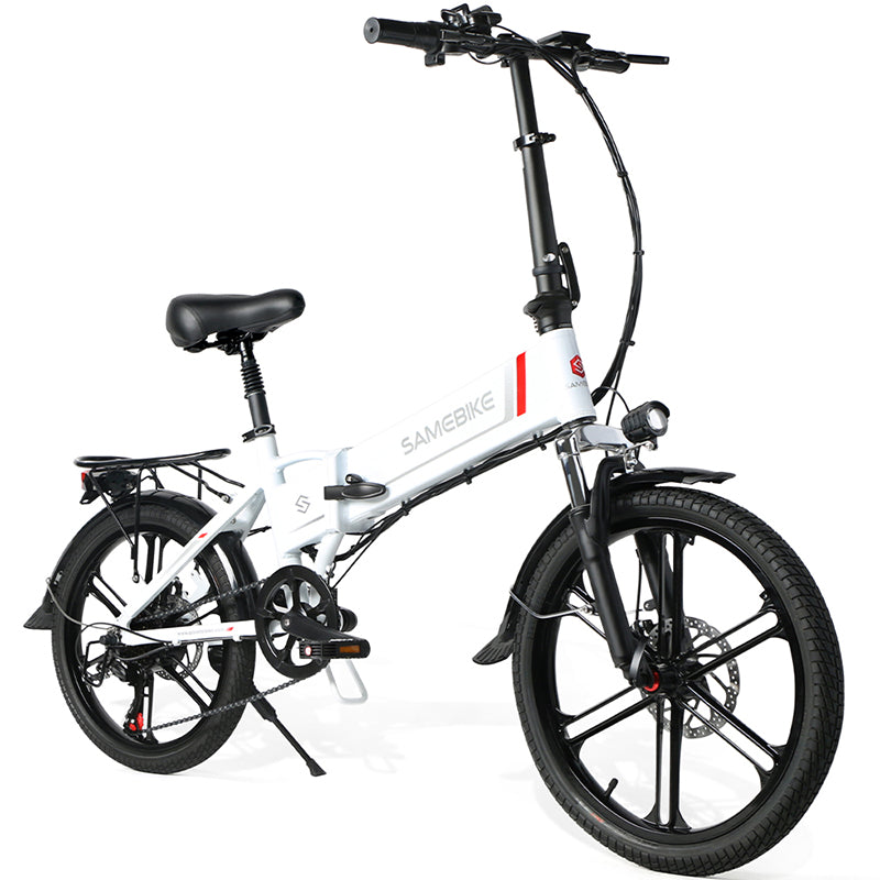 Vélo électrique SAMEBIKE 20LVXD30-II - moteur 350W batterie 48V10AH autonomie 40KM freins à disque mécaniques - Blanc