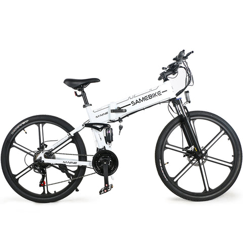 Vélo électrique SAMEBIKE LO26-IT - moteur 250W batterie 48V10AH autonomie 40KM freins à disque mécaniques - Blanc