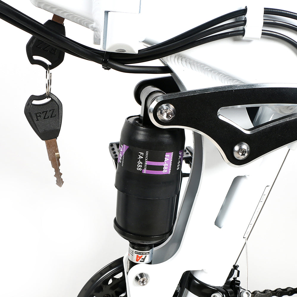 Vélo électrique SAMEBIKE LO26-IT - moteur 250W batterie 48V10AH autonomie 40KM freins à disque mécaniques - Blanc