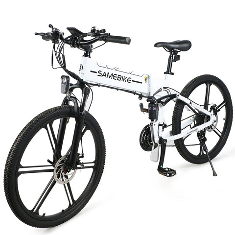 Vélo électrique SAMEBIKE LO26-II-IT - moteur 500W batterie 48V10AH autonomie 40KM freins à disque mécaniques - Blanc