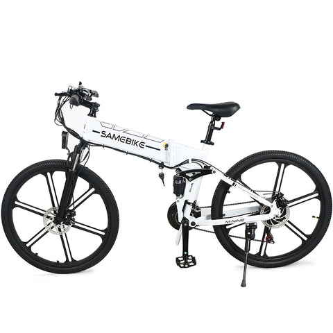 Vélo électrique SAMEBIKE LO26-II-IT - moteur 500W batterie 48V10AH autonomie 40KM freins à disque mécaniques - Blanc