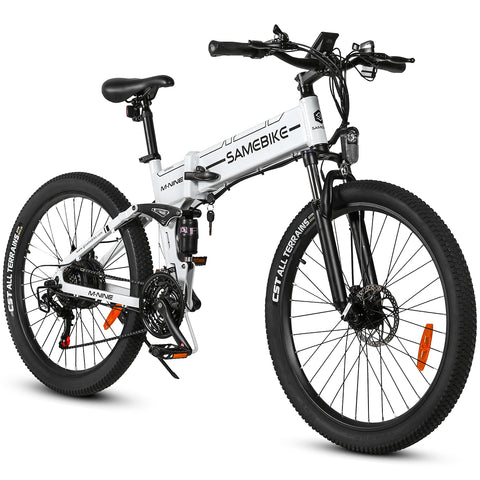 Vélo électrique SAMEBIKE LO26-II-FT - moteur 500W batterie 48V12.5AH autonomie 45KM freins à disque mécaniques - Blanc