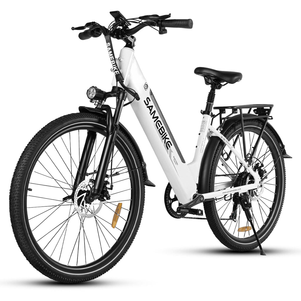 Vélo Électrique SAMEBIKE RS-A01 Pro - Moteur 350W Batterie 36V15AH Autonomie 40KM Freins à Disque Mécaniques - Blanc