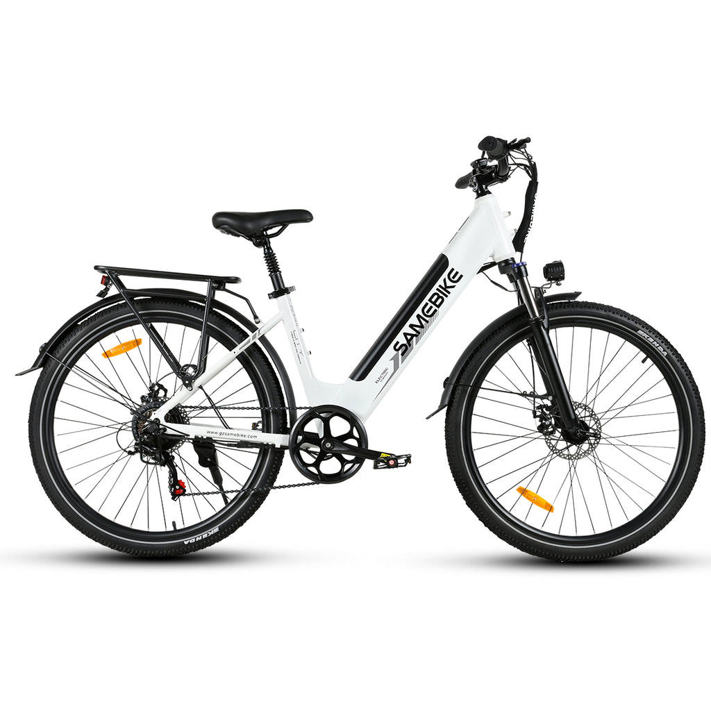 Vélo Électrique SAMEBIKE RS-A01 Pro - Moteur 350W Batterie 36V15AH Autonomie 40KM Freins à Disque Mécaniques - Blanc