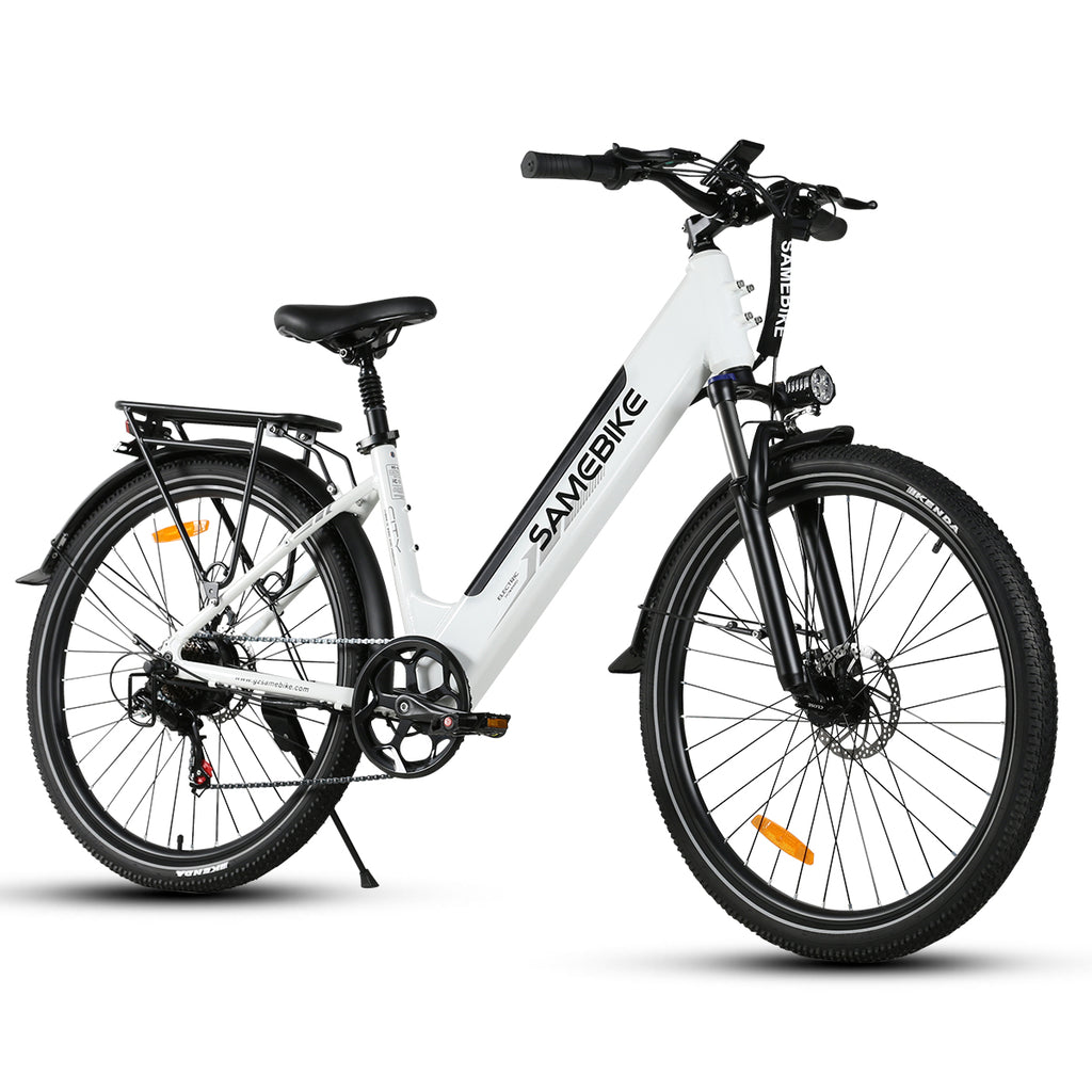 Vélo Électrique SAMEBIKE RS-A01 Pro - Moteur 350W Batterie 36V15AH Autonomie 40KM Freins à Disque Mécaniques - Blanc