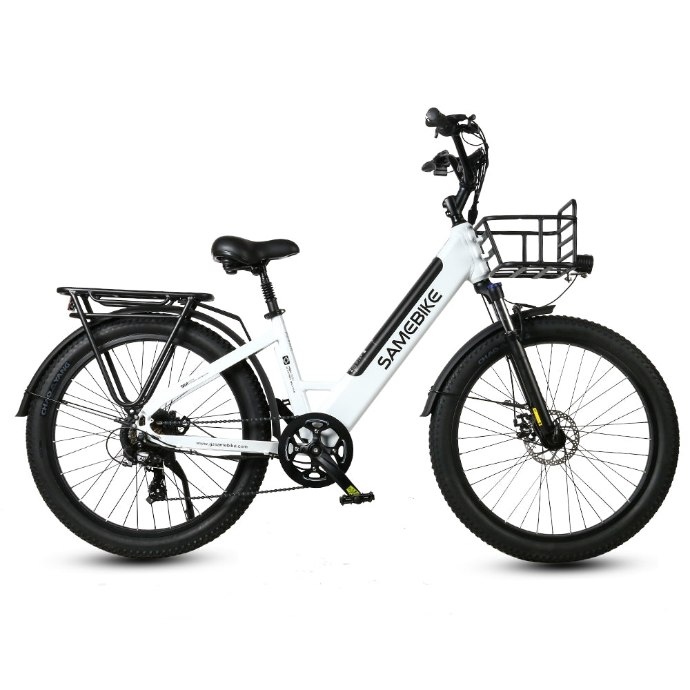 Vélo Électrique SAMEBIKE RS-A01 - Moteur 500W Batterie 48V14AH Autonomie 50KM Freins à Disque Mécaniques - Blanc