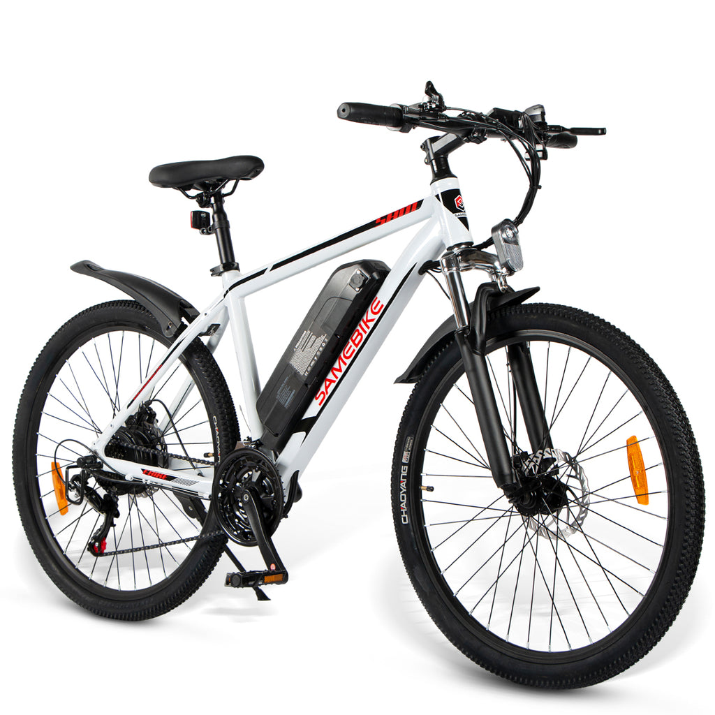 Vélo Électrique SAMEBIKE SY26 FT - Moteur 350W Batterie 36V10AH Autonomie 35KM Freins à Disque Mécaniques - Blanc