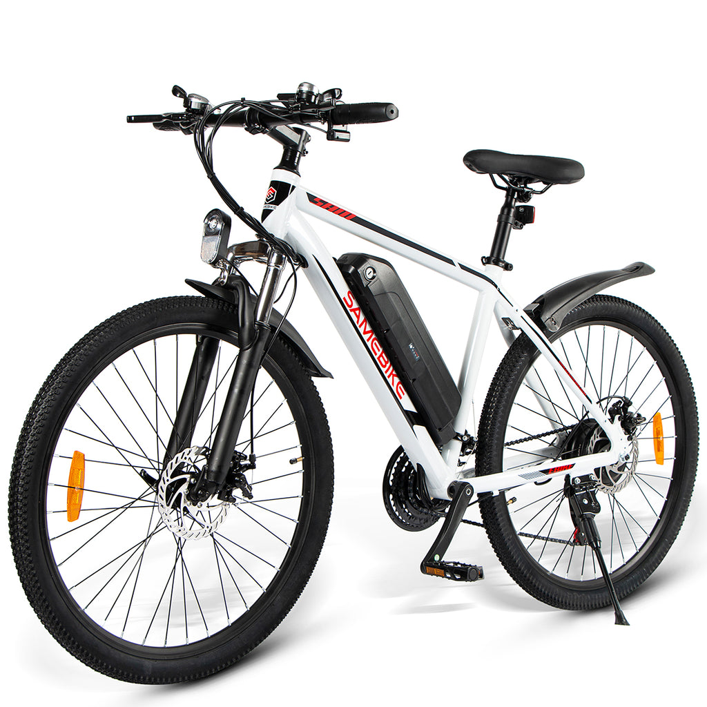 Vélo Électrique SAMEBIKE SY26 FT - Moteur 350W Batterie 36V10AH Autonomie 35KM Freins à Disque Mécaniques - Blanc