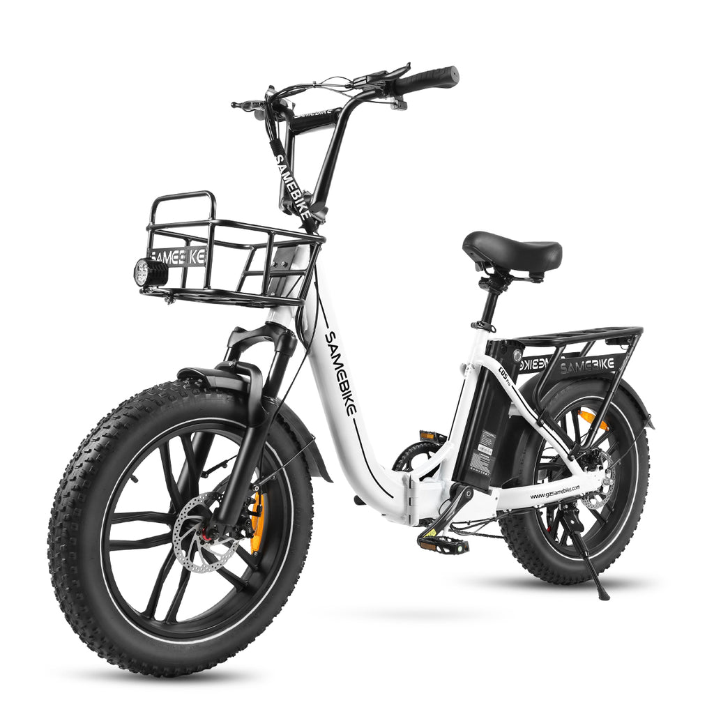 Vélo Électrique SAMEBIKE C05 Pro - Moteur 350W Batterie 36V13Ah Autonomie 35KM Freins à Disque Mécaniques - Blanc